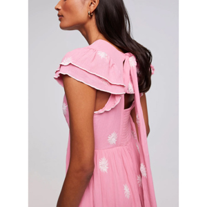 Mint Velvet Pink Floral Embroidered Maxi Dress